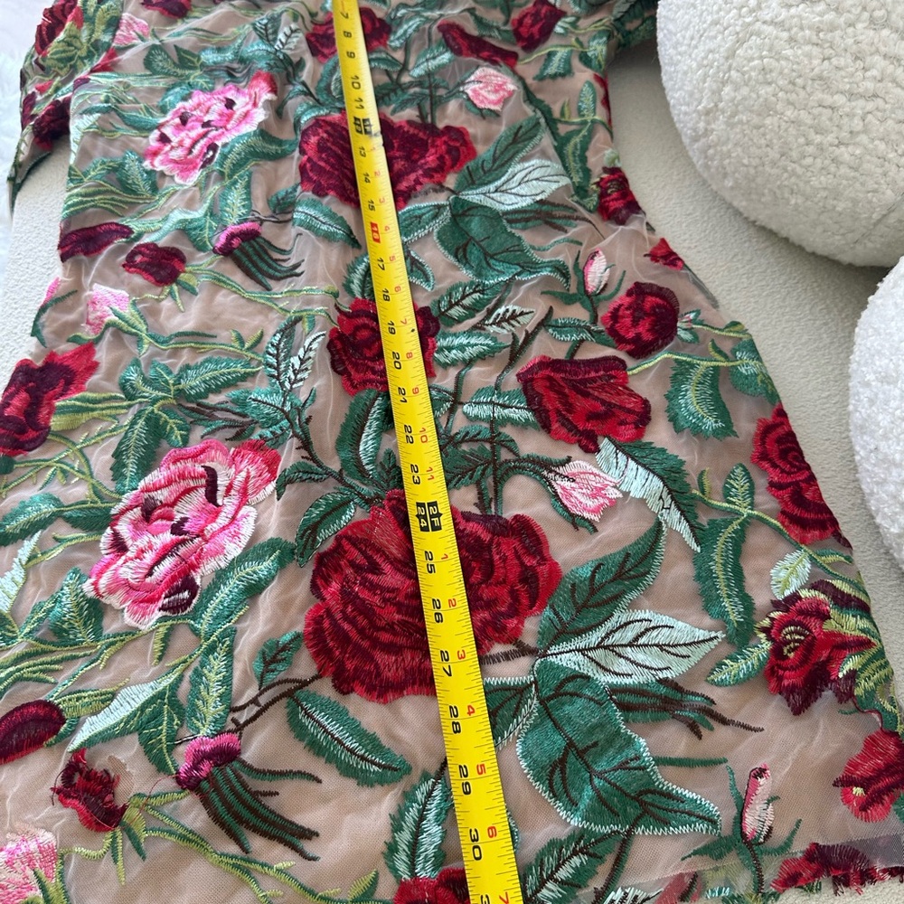Long sleeve Flower Embroidery Mini dress Medium for @cstiggs16 - Picture 14 of 17